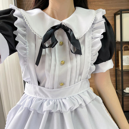 Traditional Short Sleeves Maid Outfit Dress Fancy Cosplay Costume