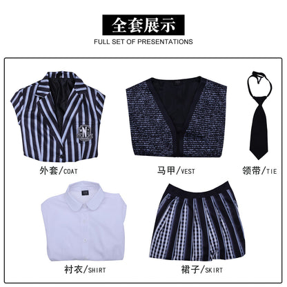 Wednesday 2 Addams Nevermore Academy Uniform Adult Kids Cosplay Costumes