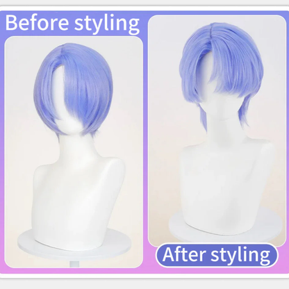 omgcos Panty & Stocking with Garterbelt Polyester Polyurethane Blue Pink Cosplay Wig