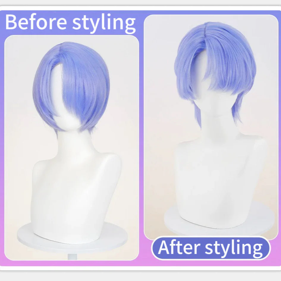 omgcos Panty & Stocking with Garterbelt Polyester Polyurethane Blue Pink Cosplay Wig