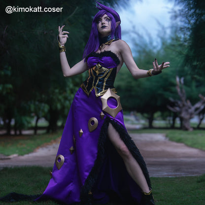 Ready To Ship omgcos Fallen Angel Morgana Cosplay Costume LOL Outfit