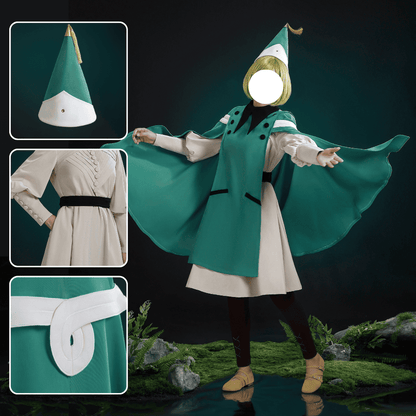 omgcos Anime Witch Hat Coco Green Cloak Cosplay Costume