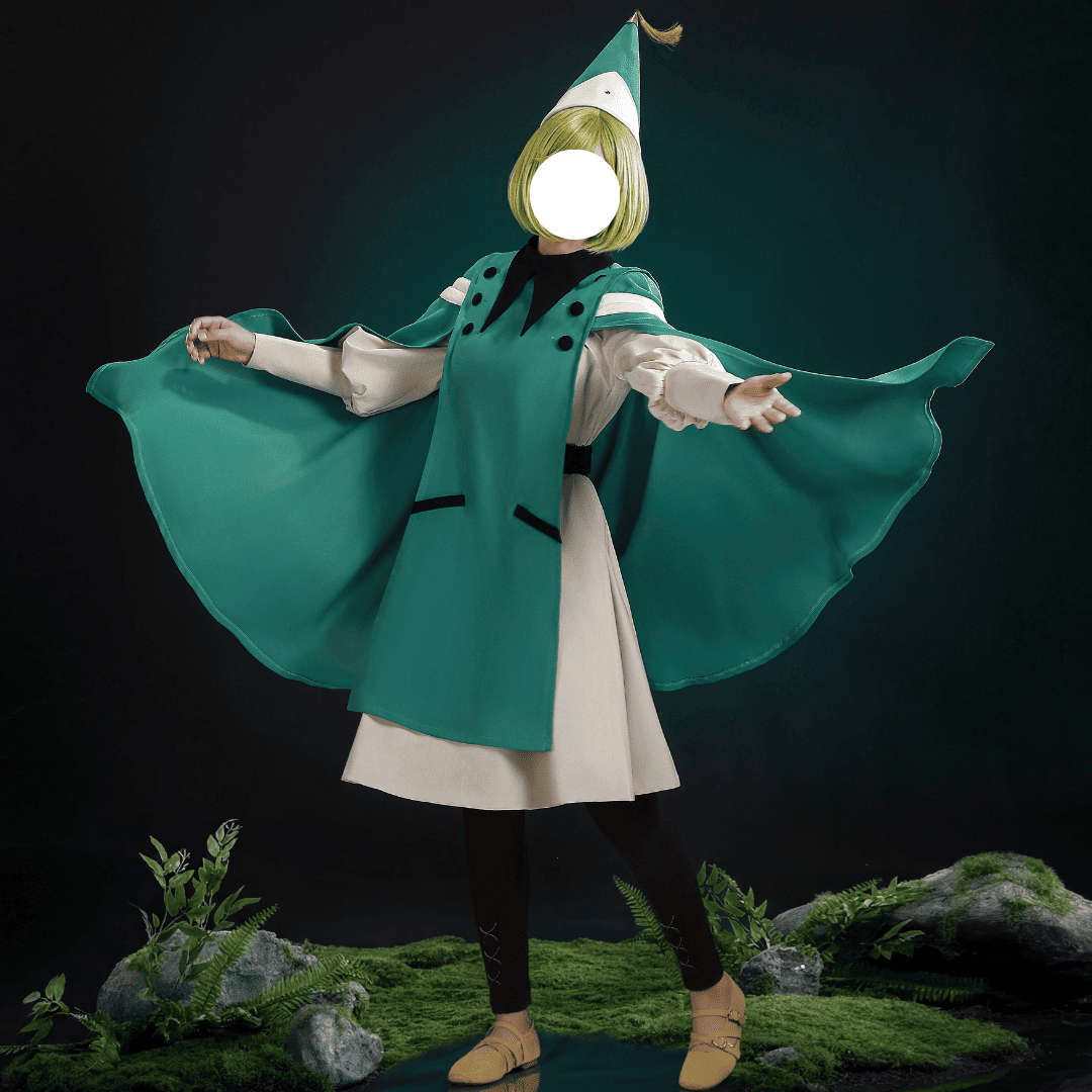 omgcos Anime Witch Hat Coco Green Cloak Cosplay Costume