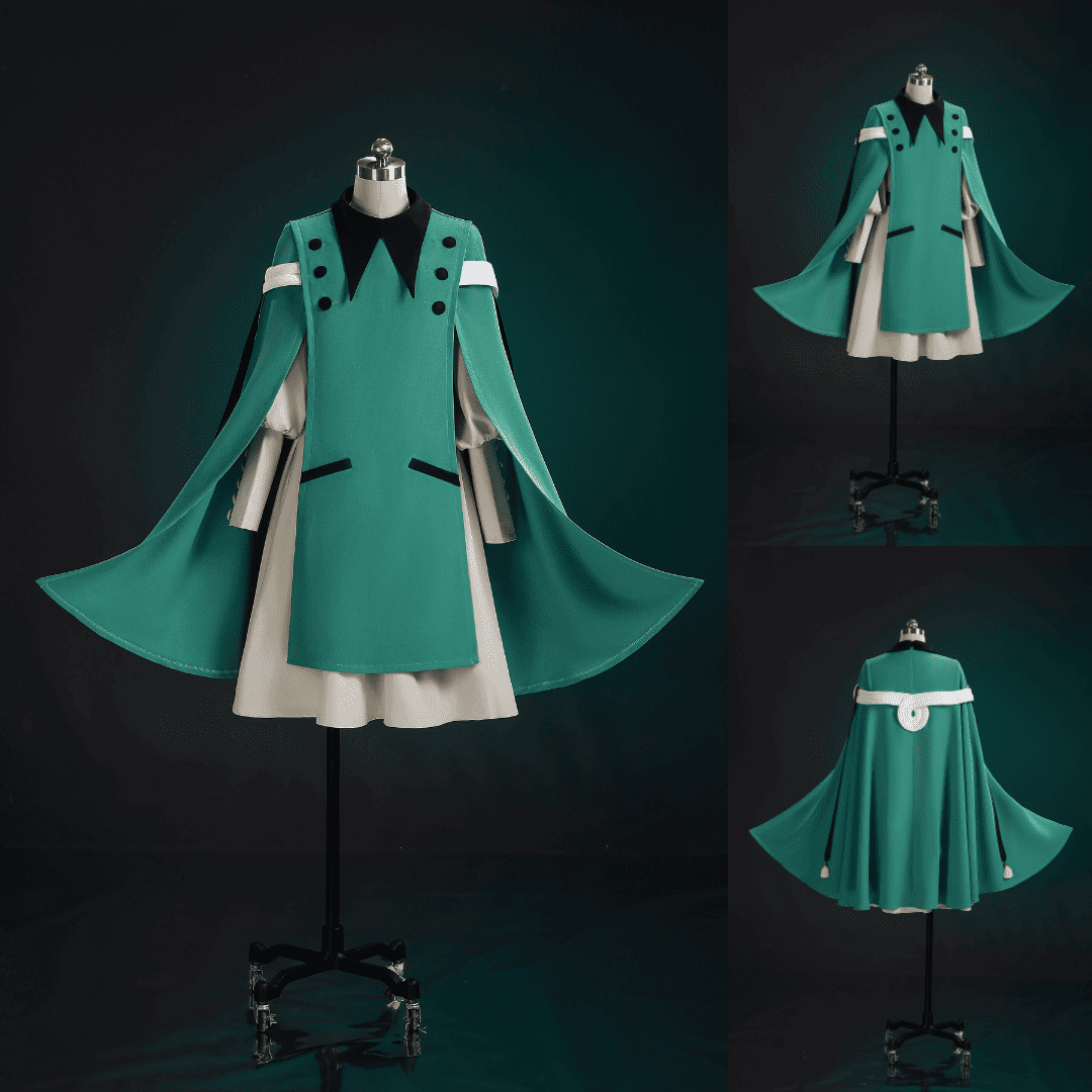 omgcos Anime Witch Hat Coco Green Cloak Cosplay Costume
