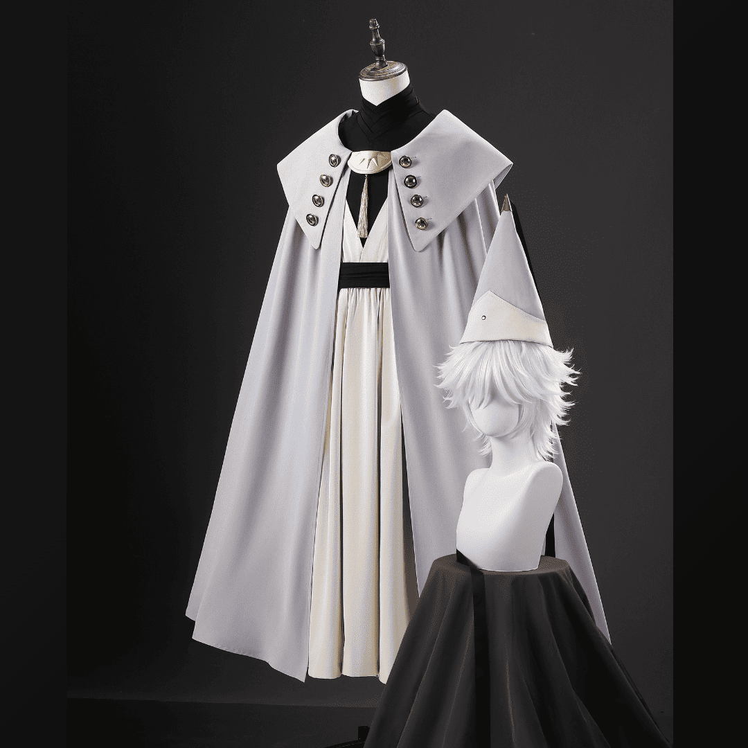omgcos Anime Witch Hat Qifrey White Cloak Cosplay Costume