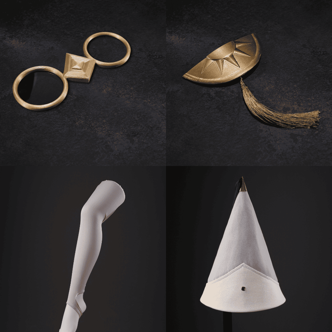 omgcos Anime Witch Hat Qifrey White Cloak Cosplay Costume