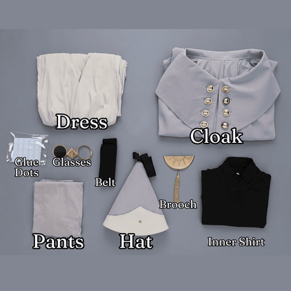 omgcos Anime Witch Hat Qifrey White Cloak Cosplay Costume