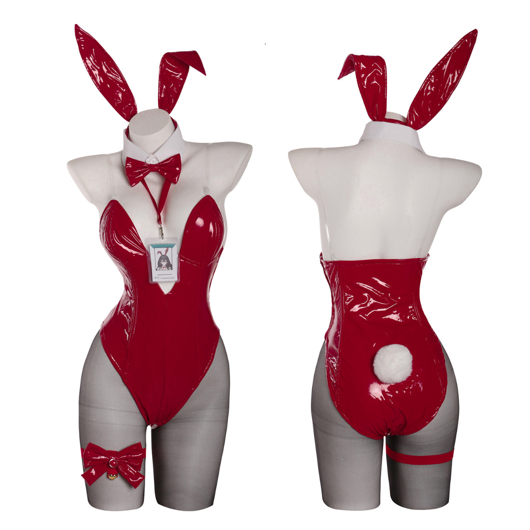 omgcos Azur Lane Taihou Red Bunny Bodysuit Sexy Cosplay Costume