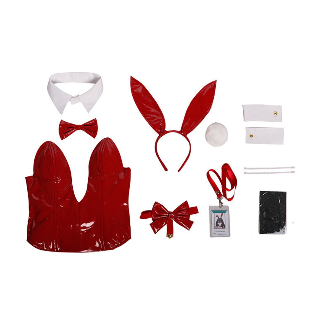 omgcos Azur Lane Taihou Red Bunny Bodysuit Sexy Cosplay Costume