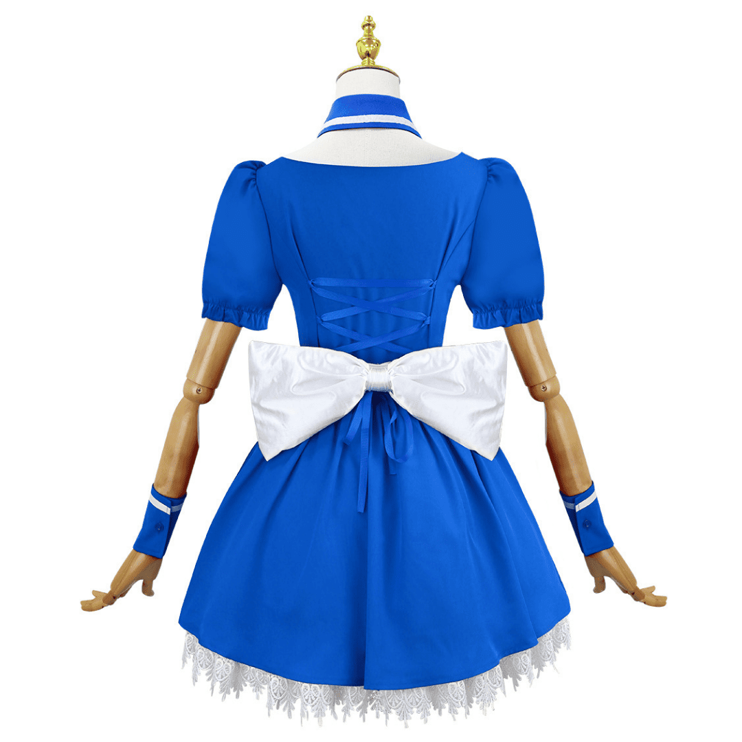 omgcos EVA Rei Maid Cosplay Costume Blue Maid Outfit
