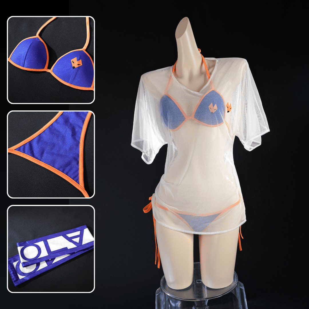 omgcos FGO Tamamo No Mae Swimsuit Sexy Bikini Cosplay Costume
