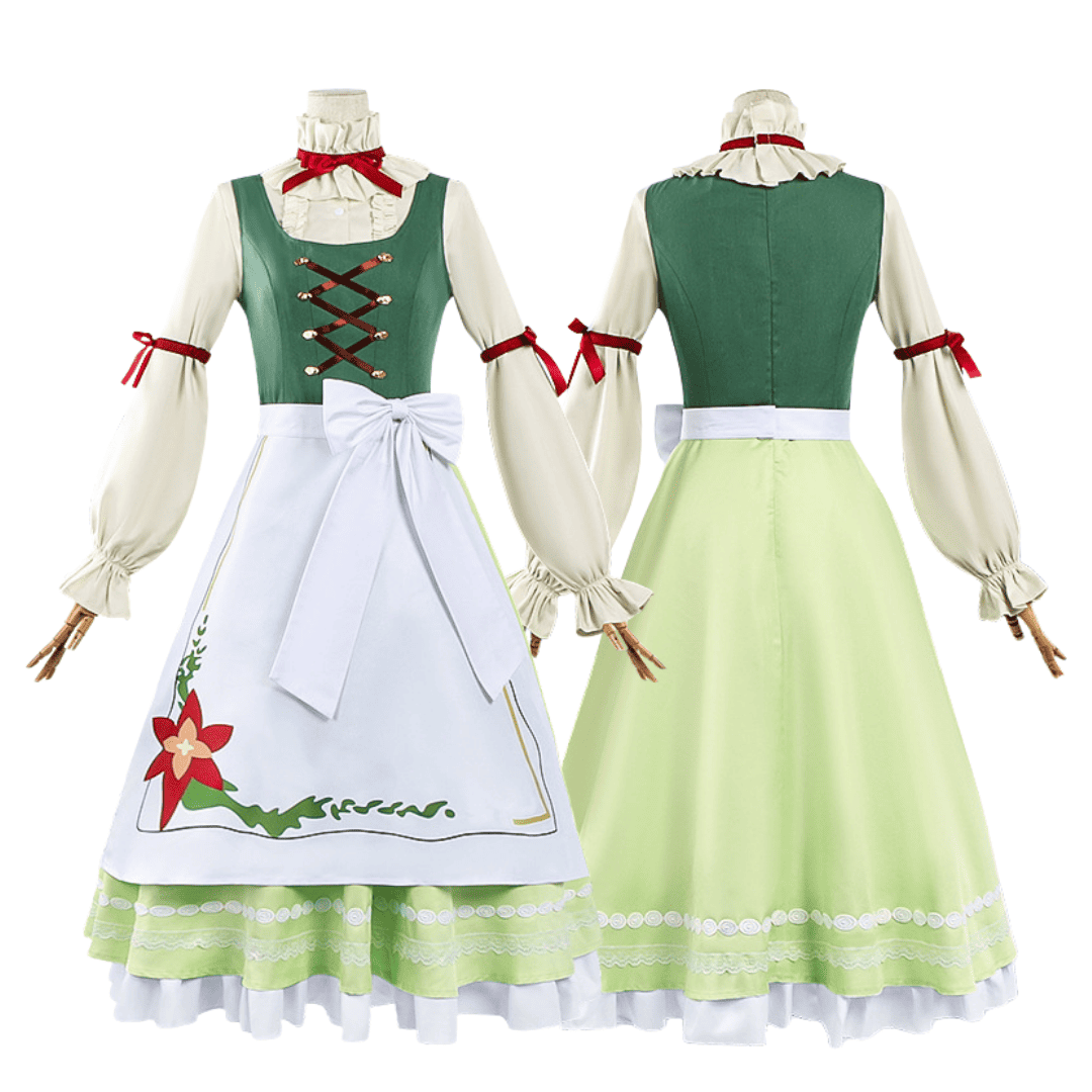omgcos Fern Cosplay Costume Cottagecore Dress Frieren Cosplay Outfits