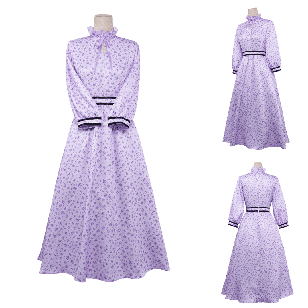 omgcos Fern Cosplay Costume Purple Floral Dress Frieren Cosplay Outfits