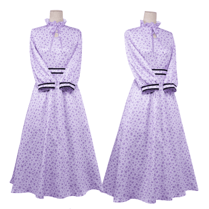 omgcos Fern Cosplay Costume Purple Floral Dress Frieren Cosplay Outfits