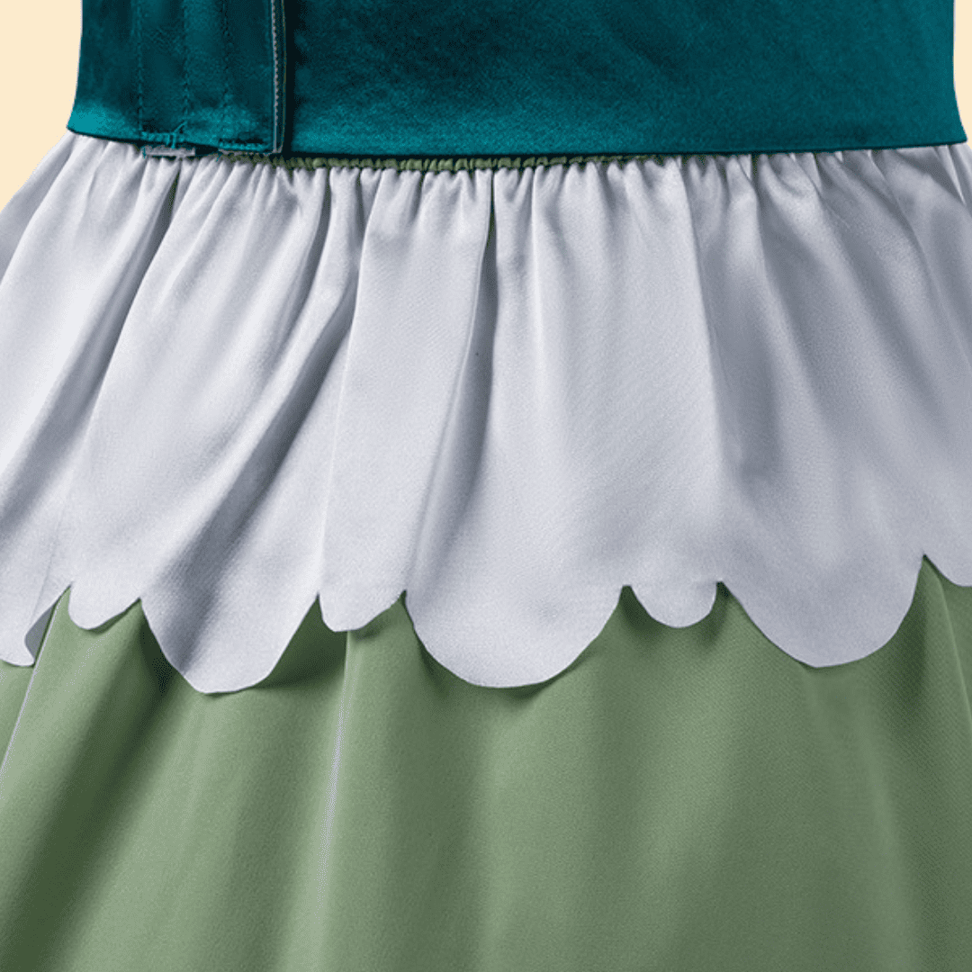 omgcos Friren Cosplay Costume Elf Green Long Formal Dress