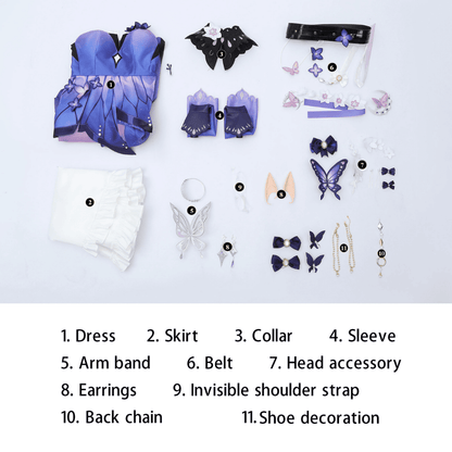 omgcos Honkai Star Rail Castorice Butterfly Cosplay Costume