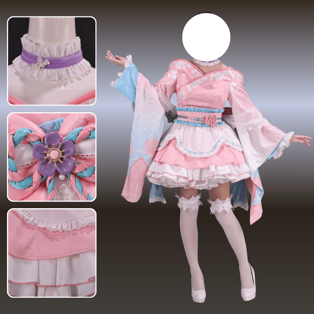 omgcos NIKKE Dorothy Spring Kimono Lolita Pink Cosplay Costume