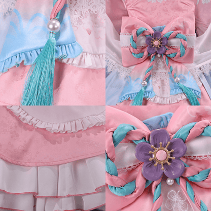 omgcos NIKKE Dorothy Spring Kimono Lolita Pink Cosplay Costume