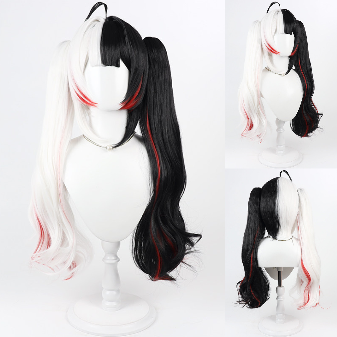 omgcos NTE Lacrimosa White Black Ponytail Cosplay Wig