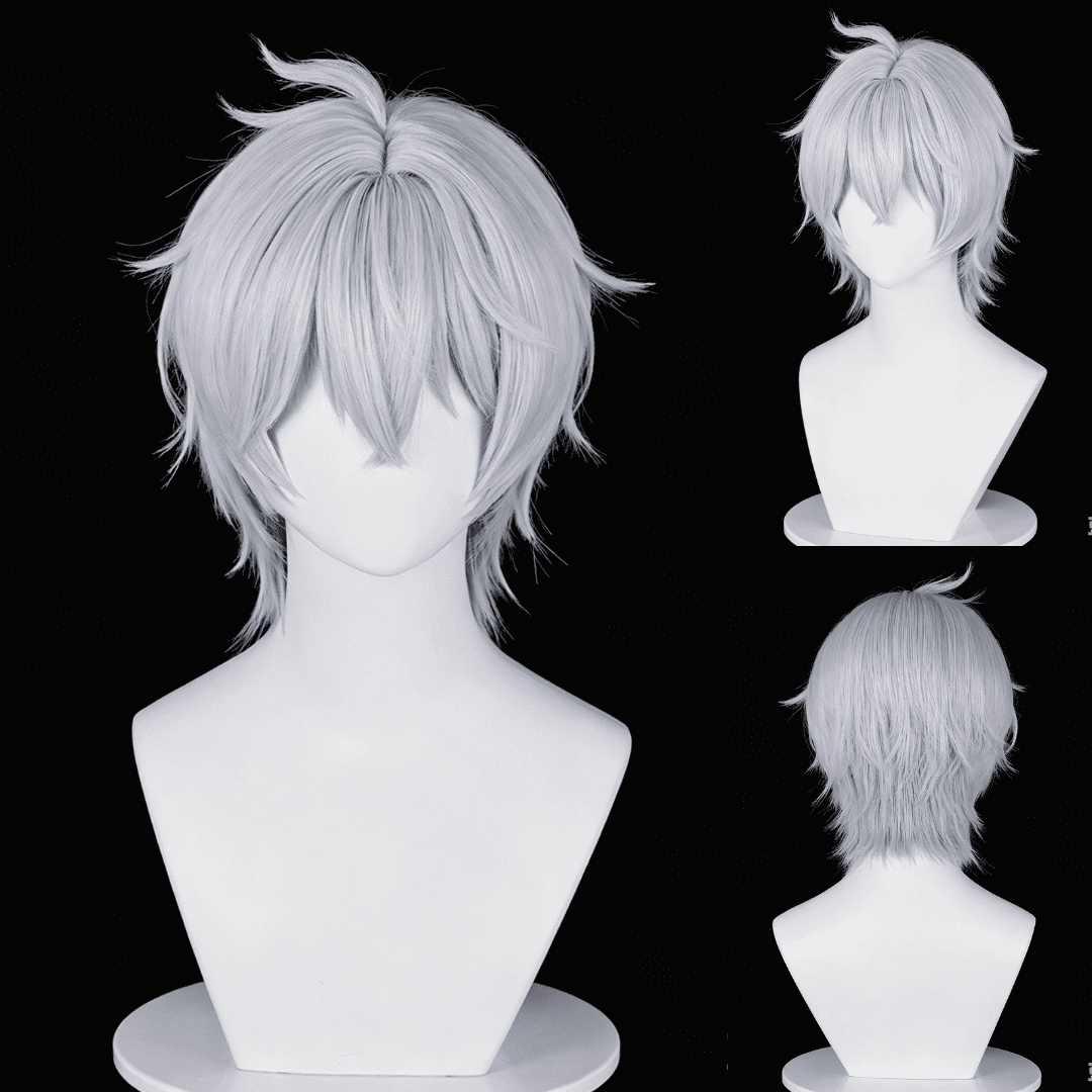 omgcos NTE Zero Male Short White Cosplay Wigs
