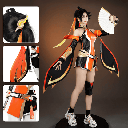 omgcos OW Anran Orange Battle Suit Cosplay Costume