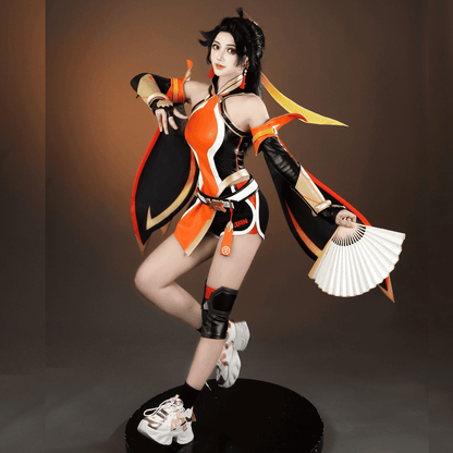 omgcos OW Anran Orange Battle Suit Cosplay Costume