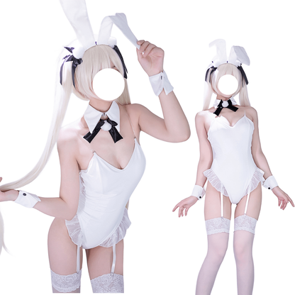 omgcos Sexy Angelic Pure White Bunny Girl Cosplay Costume