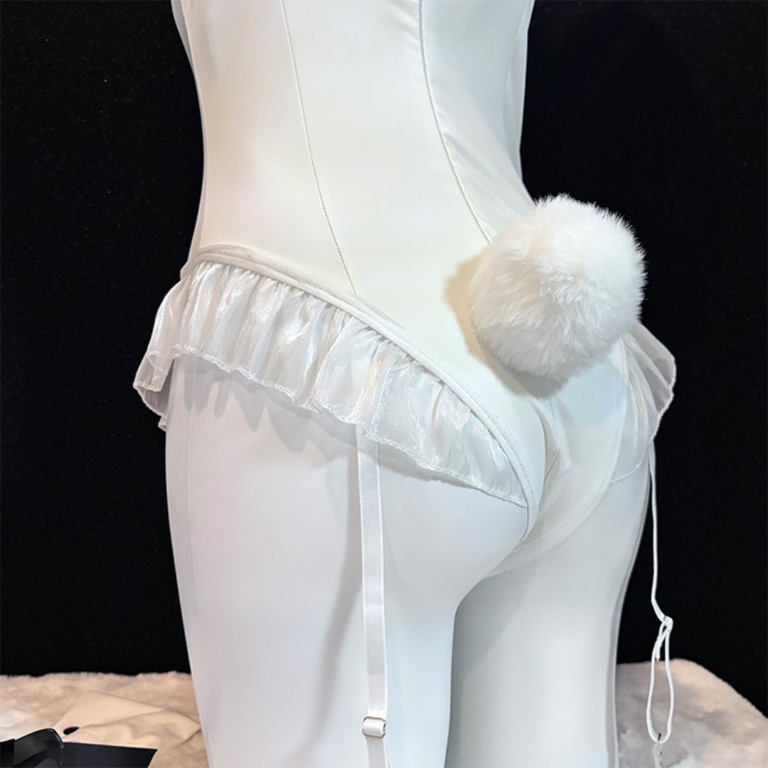 omgcos Sexy Angelic Pure White Bunny Girl Cosplay Costume