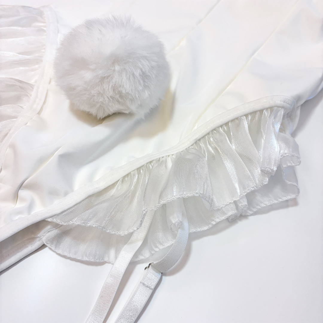 omgcos Sexy Angelic Pure White Bunny Girl Cosplay Costume