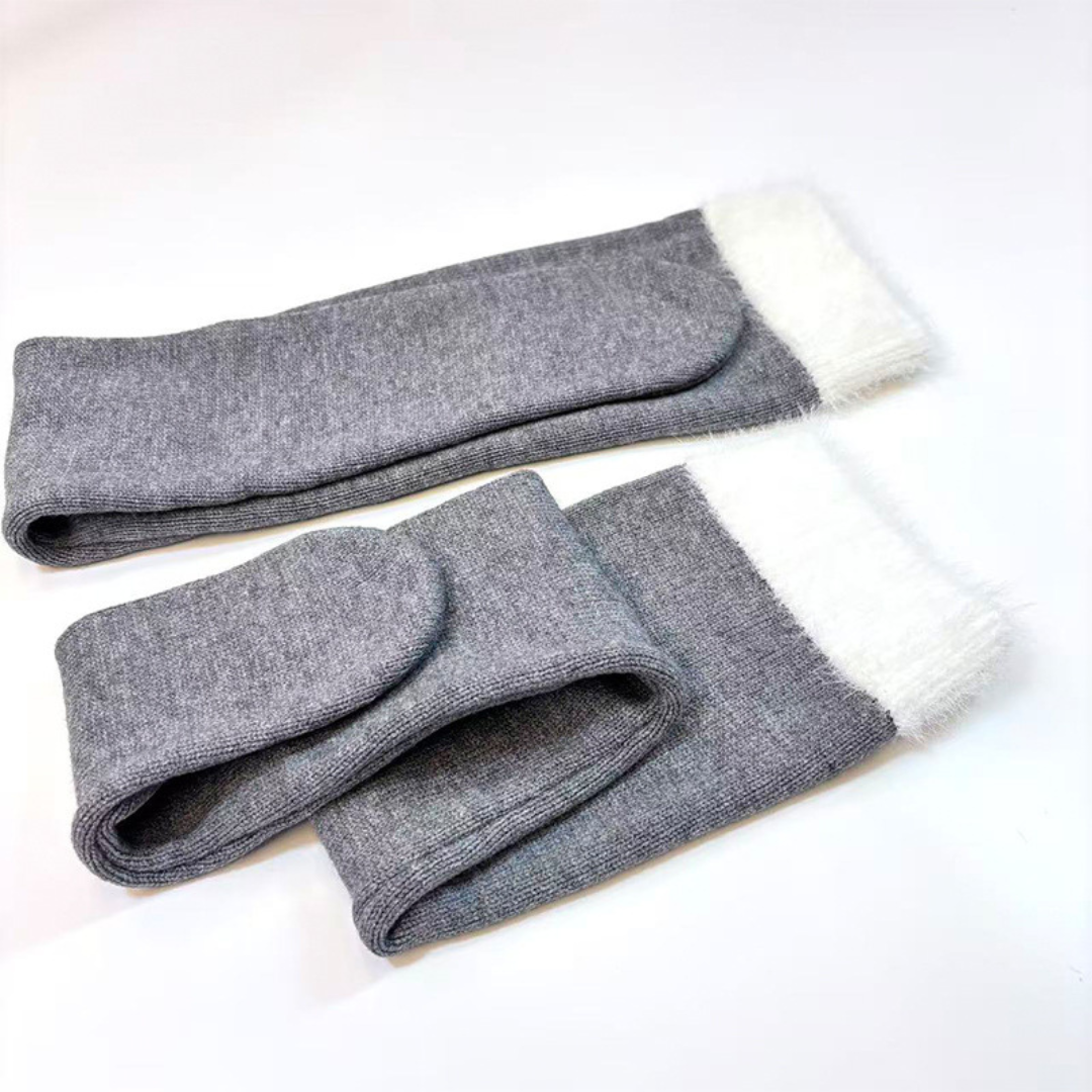 omgcos Sexy Cozy Heather Grey Cat-Ear Hooded Bodysuit Set