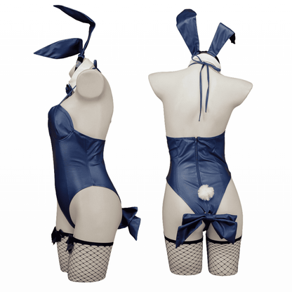 omgcos Sexy Matte Navy Blue Bunny Girl Costume