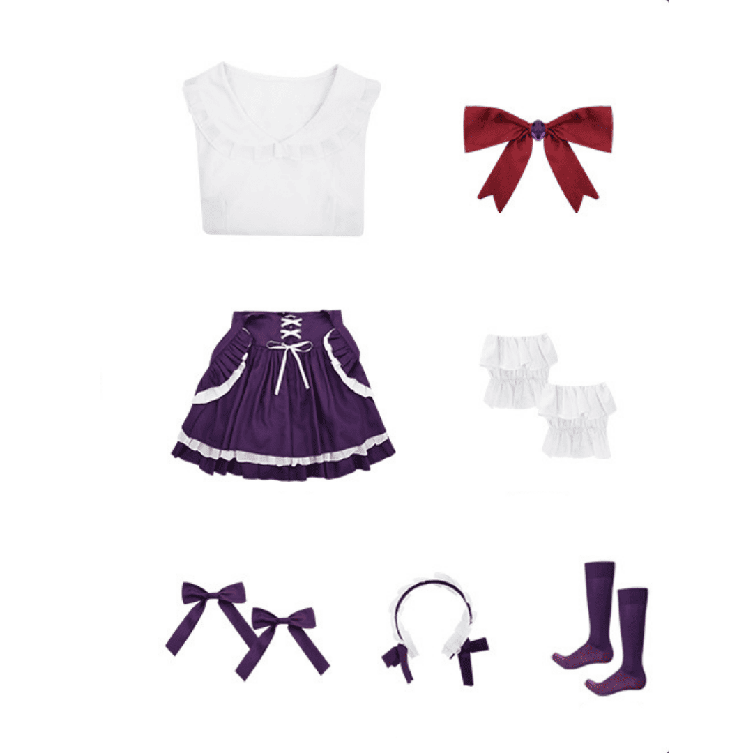 omgcos Utena Hiiragi Maid Cosplay Costume Magical Girl Purple Outfits