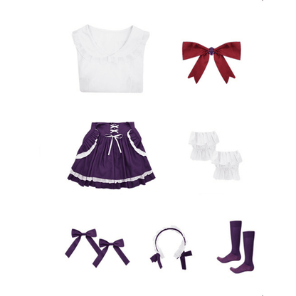 omgcos Utena Hiiragi Maid Cosplay Costume Magical Girl Purple Outfits