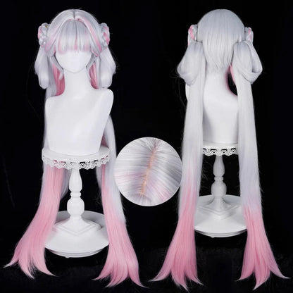 omgcos Wuthering Waves Jinhsi Peach Blossom Long Mixed Colors Cosplay Wig