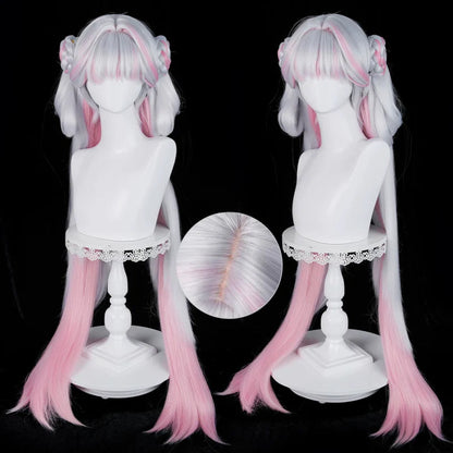 omgcos Wuthering Waves Jinhsi Peach Blossom Long Mixed Colors Cosplay Wig