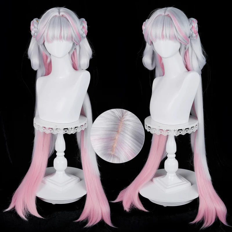 omgcos Wuthering Waves Jinhsi Peach Blossom Long Mixed Colors Cosplay Wig