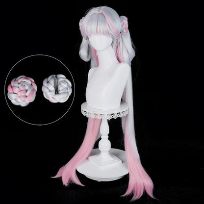 omgcos Wuthering Waves Jinhsi Peach Blossom Long Mixed Colors Cosplay Wig