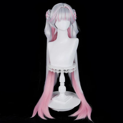 omgcos Wuthering Waves Jinhsi Peach Blossom Long Mixed Colors Cosplay Wig