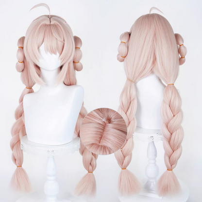 omgcos Zenless Zone Zero Zhao Pink 85cm Double Braided Cosplay Wig