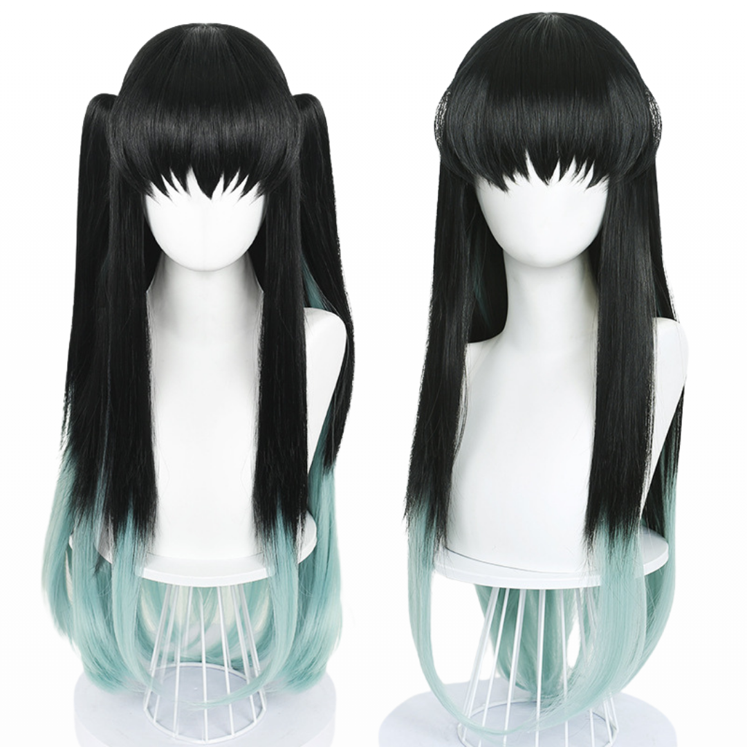 omgcos Anime Slayer Muichiro Tokito Long Straight Cosplay Wigs
