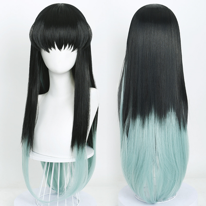 omgcos Anime Slayer Muichiro Tokito Long Straight Cosplay Wigs
