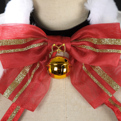 omgcos Christmas Warrior Cosplay Costume Festive Battle Dress