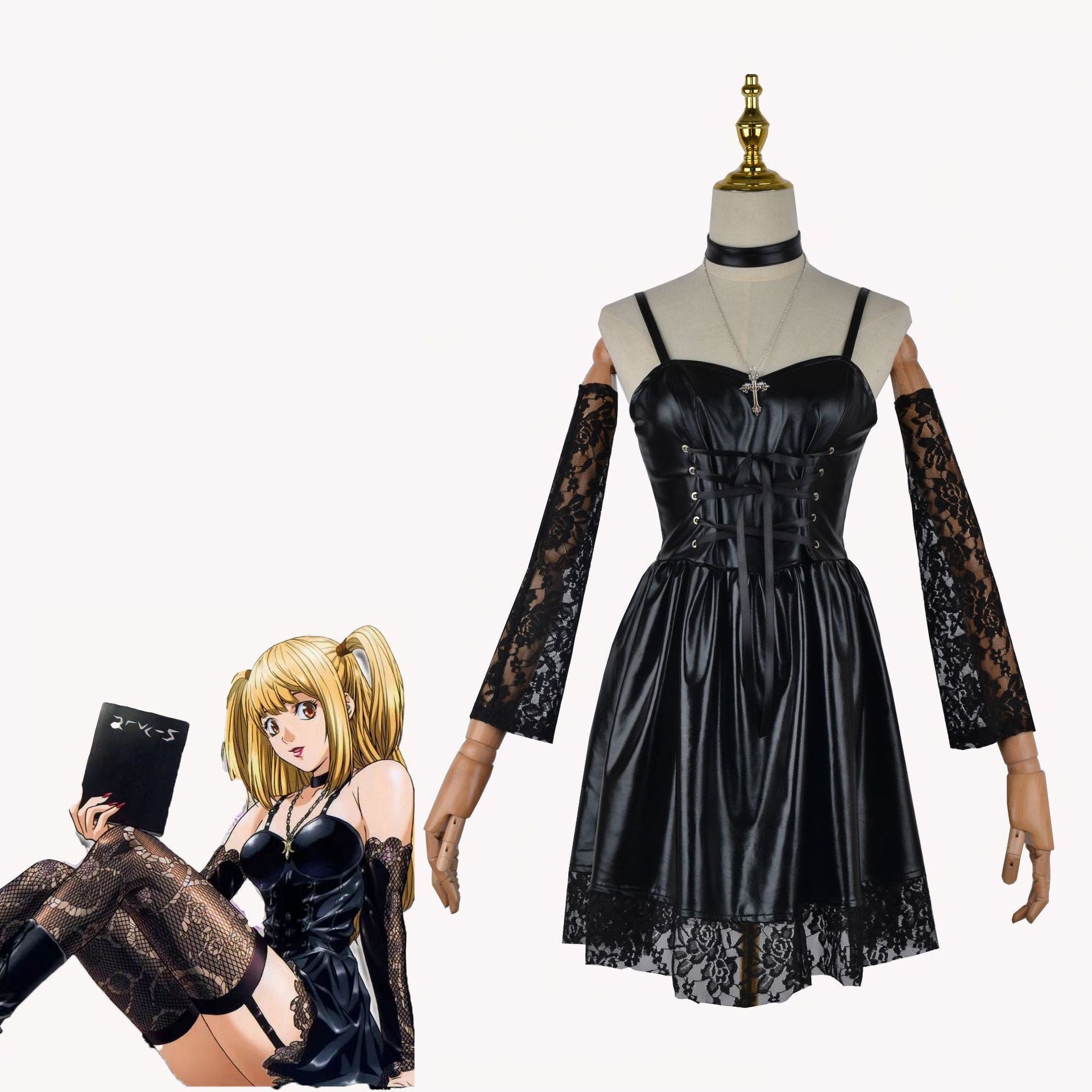 omgcos Death Note Misa Amane Cosplay Costume Black Lace Set