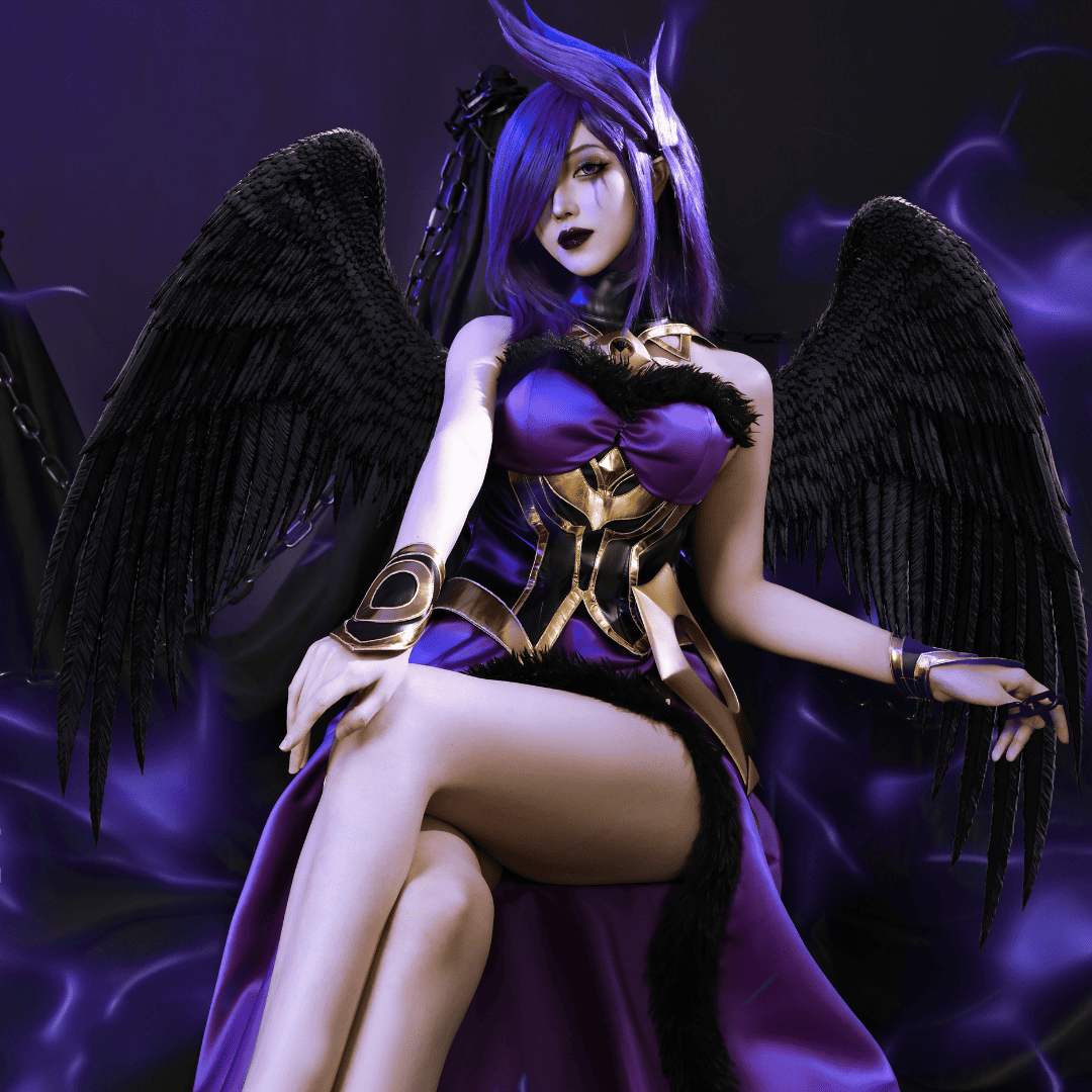 Ready To Ship omgcos Fallen Angel Morgana Cosplay Costume LOL Outfit