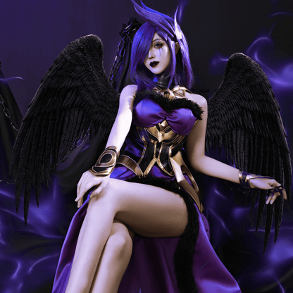 Ready To Ship omgcos Fallen Angel Morgana Cosplay Costume LOL Outfit