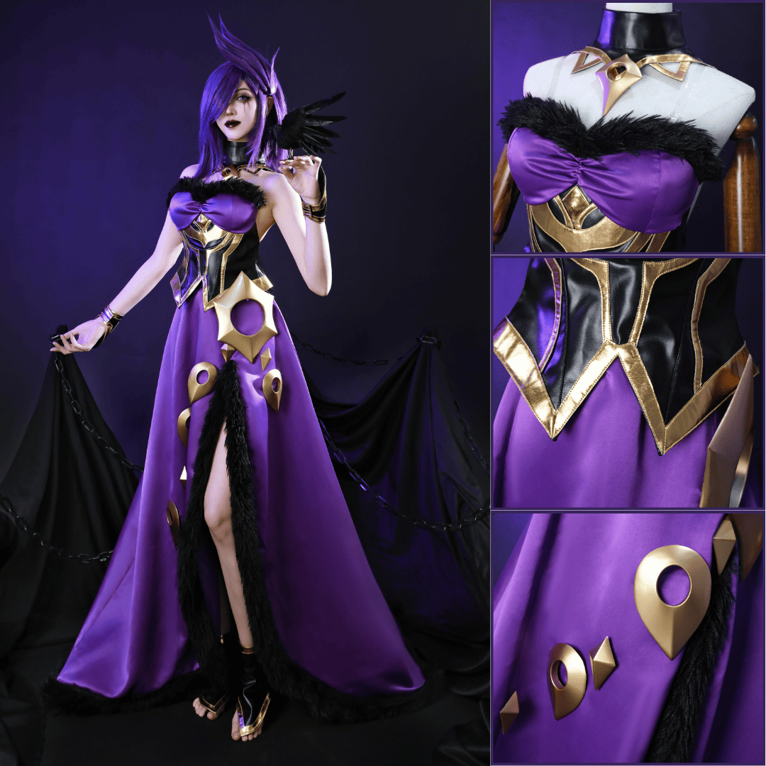 Ready To Ship omgcos Fallen Angel Morgana Cosplay Costume LOL Outfit