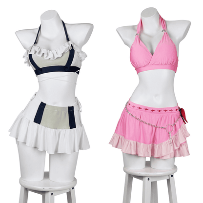 omgcos Fantasy Swimsuit FF7 White Pink Cosplay Costume
