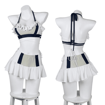 omgcos Fantasy Swimsuit FF7 White Pink Cosplay Costume