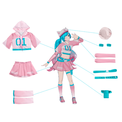 omgcos Fortnite Neko Singer Pink Skirt Cosplay Costume