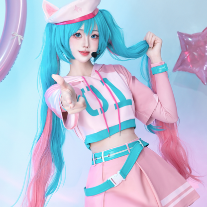 omgcos Fortnite Neko Singer Pink Skirt Cosplay Costume